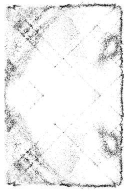 Grunge üst üste biniyor. Soyut siyah-beyaz vektör arkaplanı. Çatlak, leke ve noktalarda kirli desenli tek renkli klasik yüzey. Karanlık korku tarzında eski bir duvar.