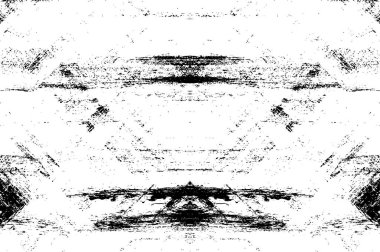 Grunge black and white pattern. Monochrome particles abstract texture. Background of cracks, scuffs, chips, stains, ink spots, lines. Dark design background surface. Gray printing element