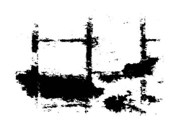 Grunge üst üste biniyor. Soyut siyah-beyaz vektör arkaplanı. Çatlak, leke ve noktalarda kirli desenli tek renkli klasik yüzey. Karanlık korku tarzında eski bir duvar.
