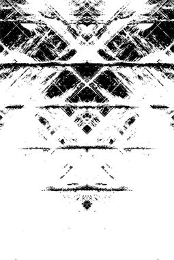 Grunge üst üste biniyor. Soyut siyah-beyaz vektör arkaplanı. Çatlak, leke ve noktalarda kirli desenli tek renkli klasik yüzey. Karanlık korku tarzında eski bir duvar.