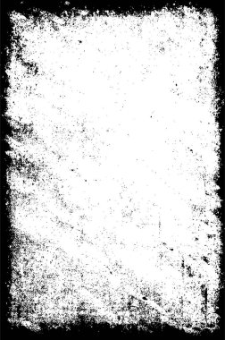 Grunge üst üste biniyor. Soyut siyah-beyaz vektör arkaplanı. Çatlak, leke ve noktalarda kirli desenli tek renkli klasik yüzey. Karanlık korku tarzında eski bir duvar.