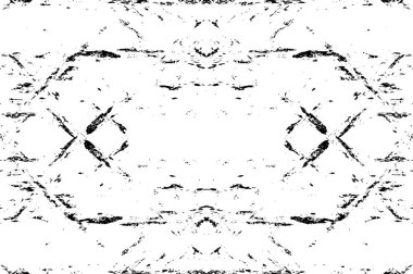 Grunge black and white pattern. Monochrome particles abstract texture. Background of cracks, scuffs, chips, stains, ink spots, lines. Dark design background surface. Gray printing element
