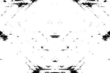 Grunge dokusu siyah beyaz. Çatlakların, çiplerin, noktaların, çizgilerin soyut monokrom deseni. Baskı ve tasarım için karanlık bir zemin. Kaliteli eski yüzey kirli