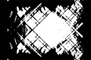 Grunge dokusu siyah beyaz. Çatlakların, çiplerin, noktaların, çizgilerin soyut monokrom deseni. Baskı ve tasarım için karanlık bir zemin. Kaliteli eski yüzey kirli