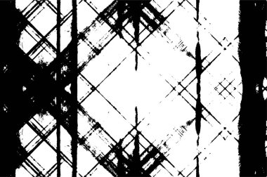Sert siyah-beyaz doku vektörü. Derinden örtülmüş doku. Grunge 'un geçmişi. Soyut doku etkisi. Vektör İllüstrasyonu.       