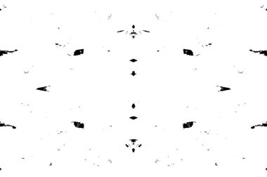 Grunge siyah beyaz desen. Monokrom parçacıkları soyut doku. Çatlakların, sürtünmelerin, çiplerin, lekelerin, mürekkep lekelerinin geçmişi. Koyu tasarım arka plan yüzeyi. 