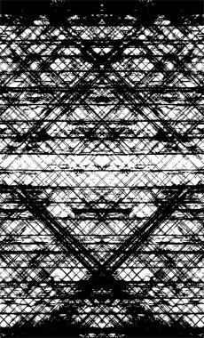 Grunge siyah beyaz desen. Monokrom parçacıkları soyut doku. Çatlakların, sürtünmelerin, çiplerin, lekelerin, mürekkep lekelerinin geçmişi. Koyu tasarım arka plan yüzeyi. 