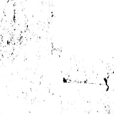 Grunge siyah beyaz desen. Monokrom parçacıkları soyut doku. Çatlakların, sürtünmelerin, çiplerin, lekelerin, mürekkep lekelerinin geçmişi. Koyu tasarım arka plan yüzeyi. 