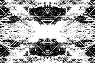 Grunge siyah ve beyaz soyut doku. Çatlakların, sürtünmelerin, çiplerin, lekelerin, mürekkep lekelerinin arka planı