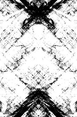 Grunge siyah ve beyaz soyut doku. Çatlakların, sürtünmelerin, çiplerin, lekelerin, mürekkep lekelerinin arka planı