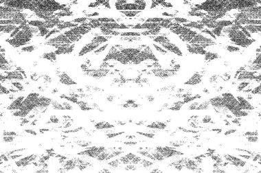 Grunge siyah beyaz desen. Monokrom parçacıkları soyut doku. Çatlakların, sürtünmelerin, çiplerin, lekelerin, mürekkep lekelerinin arka planı