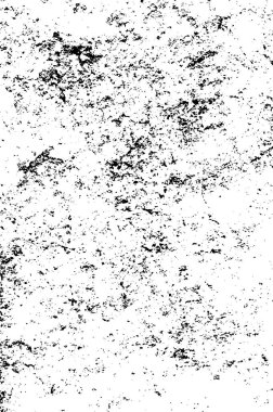 Grunge siyah beyaz desen. Monokrom parçacıkları soyut doku. Çatlakların, sürtünmelerin, çiplerin, lekelerin, mürekkep lekelerinin arka planı