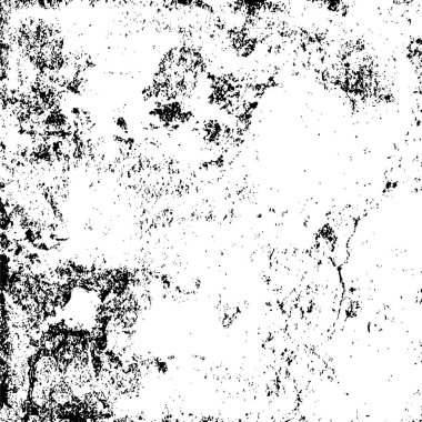 Grunge siyah beyaz desen. Monokrom parçacıkları soyut doku. Çatlakların, sürtünmelerin, çiplerin, lekelerin, mürekkep lekelerinin arka planı
