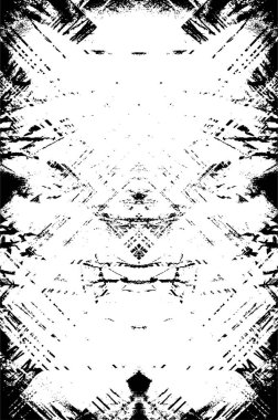 Grunge siyah beyaz desen. Monokrom parçacıkları soyut doku. Çatlakların, sürtünmelerin, çiplerin, lekelerin, mürekkep lekelerinin arka planı