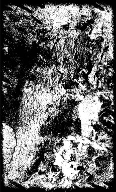 Grunge siyah beyaz desen. Monokrom parçacıkları soyut doku. Çatlakların, sürtünmelerin, çiplerin, lekelerin, mürekkep lekelerinin arka planı
