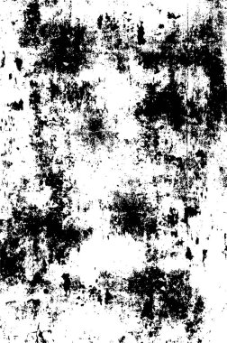 Grunge siyah beyaz desen. Monokrom parçacıkları soyut doku. Çatlakların, sürtünmelerin, çiplerin, lekelerin, mürekkep lekelerinin, çizgilerin geçmişi. Koyu tasarım arka plan yüzeyi. 