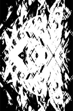 Grunge siyah beyaz desen. Monokrom parçacıkları soyut doku. Çatlakların, sürtünmelerin, çiplerin, lekelerin, mürekkep lekelerinin, çizgilerin geçmişi. Koyu tasarım arka plan yüzeyi. 