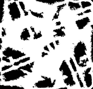 Grunge siyah beyaz desen. Monokrom parçacıkları soyut doku. Çatlakların, sürtünmelerin, çiplerin, lekelerin, mürekkep lekelerinin, çizgilerin geçmişi. Koyu tasarım arka plan yüzeyi. 