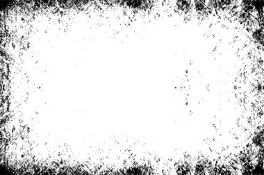 Grunge siyah beyaz desen. Monokrom parçacıkları soyut doku. Çatlakların, sürtünmelerin, çiplerin, lekelerin, mürekkep lekelerinin, çizgilerin geçmişi. Koyu tasarım arka plan yüzeyi. 
