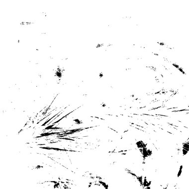 Grunge siyah beyaz desen. Monokrom parçacıkları soyut doku. Çatlakların, sürtünmelerin, çiplerin, lekelerin, mürekkep lekelerinin, çizgilerin geçmişi. Koyu tasarım arka plan yüzeyi. 