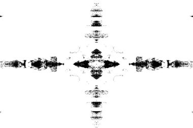 Grunge üst üste biniyor. Soyut siyah-beyaz vektör arkaplanı. Çatlak, leke ve noktalarda kirli desenli tek renkli klasik yüzey. Karanlık korku tarzında eski bir duvar.