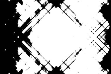 Sert siyah-beyaz dokular. Grunge 'un geçmişi. Soyut doku etkisi. Vektör İllüstrasyonu.