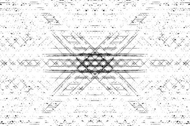 Siyah ve beyaz desenli dekoratif şablonun soyut vektör çizimi