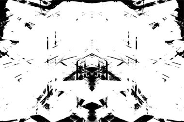 Siyah ve beyaz grunge desenli şablonun soyut vektör çizimi