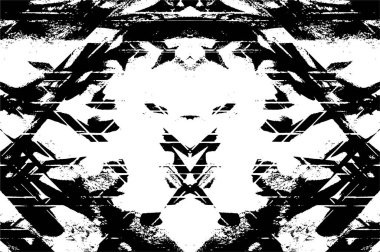 Çizik ve çiziklerle dolu siyah beyaz bir arka plan. Soyut vektör illüstrasyonu.