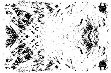 Siyah beyaz desenli, noktalı, lekeli, çizik ve çizikli sıkıntılı bir arkaplan. Soyut vektör illüstrasyonu.