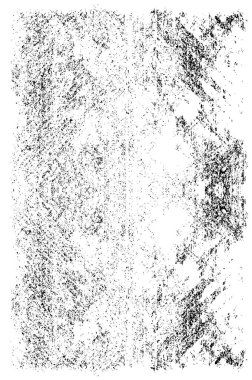 Siyah beyaz desenli, noktalı, lekeli, çizik ve çizikli sıkıntılı bir arkaplan. Soyut vektör illüstrasyonu.