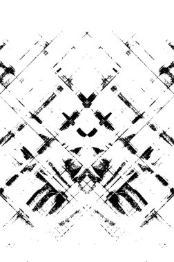 Grunge siyah beyaz desen. Monokrom parçacıkları soyut doku. Çatlakların, sürtünmelerin, çiplerin, lekelerin, mürekkep lekelerinin, çizgilerin geçmişi. Koyu tasarım arka plan yüzeyi.