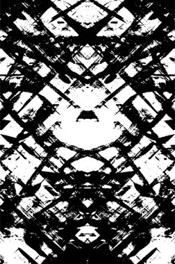 Grunge üst üste biniyor. Soyut siyah-beyaz vektör arkaplanı. Çatlak, leke ve noktalarda kirli desenli tek renkli klasik yüzey. Karanlık korku tarzında eski bir duvar.