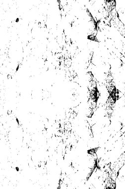 Grunge üst üste biniyor. Soyut siyah-beyaz vektör arkaplanı. Çatlak, leke ve noktalarda kirli desenli tek renkli klasik yüzey. Karanlık korku tarzında eski bir duvar.