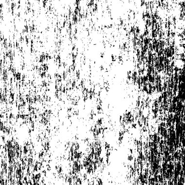 Grunge üst üste biniyor. Soyut siyah-beyaz vektör arkaplanı. Çatlak, leke ve noktalarda kirli desenli tek renkli klasik yüzey. Karanlık korku tarzında eski bir duvar.