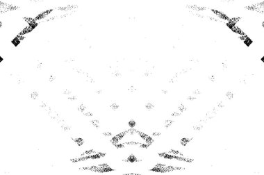 Grunge üst üste biniyor. Soyut siyah-beyaz vektör arkaplanı. Çatlak, leke ve noktalarda kirli desenli tek renkli klasik yüzey. Karanlık korku tarzında eski bir duvar.