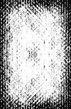 Grunge üst üste biniyor. Soyut siyah-beyaz vektör arkaplanı. Çatlak, leke ve noktalarda kirli desenli tek renkli klasik yüzey. Karanlık korku tarzında eski bir duvar.