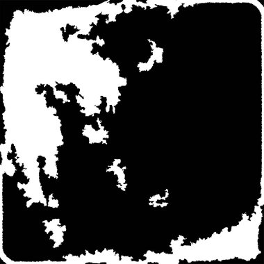 Grunge üst üste biniyor. Soyut siyah-beyaz vektör arkaplanı. Çatlak, leke ve noktalarda kirli desenli tek renkli klasik yüzey. Karanlık korku tarzında eski bir duvar.