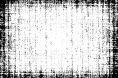 Grunge üst üste biniyor. Soyut siyah-beyaz vektör arkaplanı. Çatlak, leke ve noktalarda kirli desenli tek renkli klasik yüzey. Karanlık korku tarzında eski bir duvar.