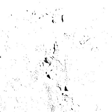 Grunge üst üste biniyor. Soyut siyah-beyaz vektör arkaplanı. Çatlak, leke ve noktalarda kirli desenli tek renkli klasik yüzey. Karanlık korku tarzında eski bir duvar.