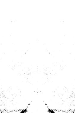 Grunge üst üste biniyor. Soyut siyah-beyaz vektör arkaplanı. Çatlak, leke ve noktalarda kirli desenli tek renkli klasik yüzey. Karanlık korku tarzında eski bir duvar.