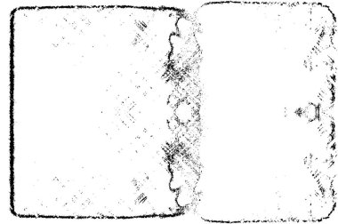 Grunge üst üste biniyor. Soyut siyah-beyaz vektör arkaplanı. Çatlak, leke ve noktalarda kirli desenli tek renkli klasik yüzey. Karanlık korku tarzında eski bir duvar.