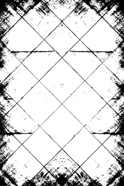 テクスチャされた抽象的な黒と白のグラウンジテンプレート ベクターパターン — ストックベクタ