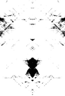 Grunge üst üste biniyor. Soyut siyah-beyaz vektör arkaplanı. Çatlak, leke ve noktalarda kirli desenli tek renkli klasik yüzey. Karanlık korku tarzında eski bir duvar.