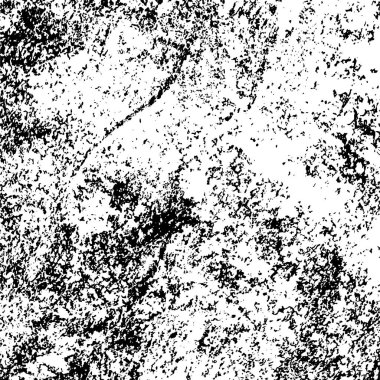 Grunge üst üste biniyor. Soyut siyah-beyaz vektör arkaplanı. Çatlak, leke ve noktalarda kirli desenli tek renkli klasik yüzey. Karanlık korku tarzında eski bir duvar.