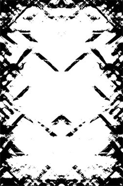 Grunge siyah beyaz desen. Monokrom parçacıkları soyut doku. Çatlakların, sürtünmelerin, çiplerin, lekelerin, mürekkep lekelerinin, çizgilerin geçmişi. Koyu tasarım arka plan yüzeyi.