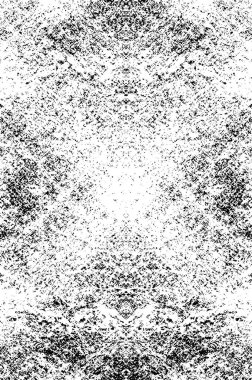 Grunge siyah beyaz desen. Monokrom parçacıkları soyut doku. Çatlakların, sürtünmelerin, çiplerin, lekelerin, mürekkep lekelerinin, çizgilerin geçmişi. Koyu tasarım arka plan yüzeyi.