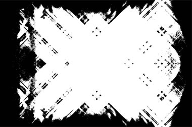 Grunge siyah beyaz desen. Monokrom parçacıkları soyut doku. Çatlakların, sürtünmelerin, çiplerin, lekelerin, mürekkep lekelerinin, çizgilerin geçmişi. Koyu tasarım arka plan yüzeyi.