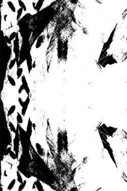 Grunge siyah beyaz desen. Monokrom parçacıkları soyut doku. Çatlakların, sürtünmelerin, çiplerin, lekelerin, mürekkep lekelerinin, çizgilerin geçmişi. Koyu tasarım arka plan yüzeyi.