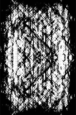 Grunge siyah beyaz desen. Monokrom parçacıkları soyut doku. Çatlakların, sürtünmelerin, çiplerin, lekelerin, mürekkep lekelerinin, çizgilerin geçmişi. Koyu tasarım arka plan yüzeyi.